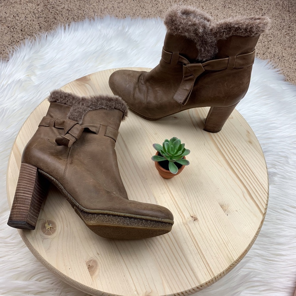 Aquatalia Shearling Rim Booties